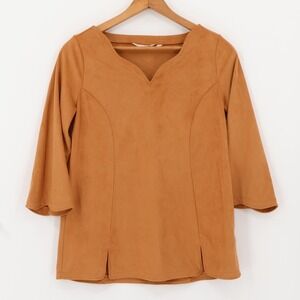 Soft Surroundings Faux Suede Tunic‎ Top Womens Western Coastal Cowgirl Size S